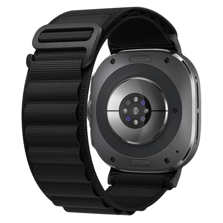 xDfind ブラックバックルループナイロンウォッチバンド、Samsung Galaxy Watch Ultra 47mm / Ultra 2025、Samsung Galaxy Watch8 / 8 Classic用