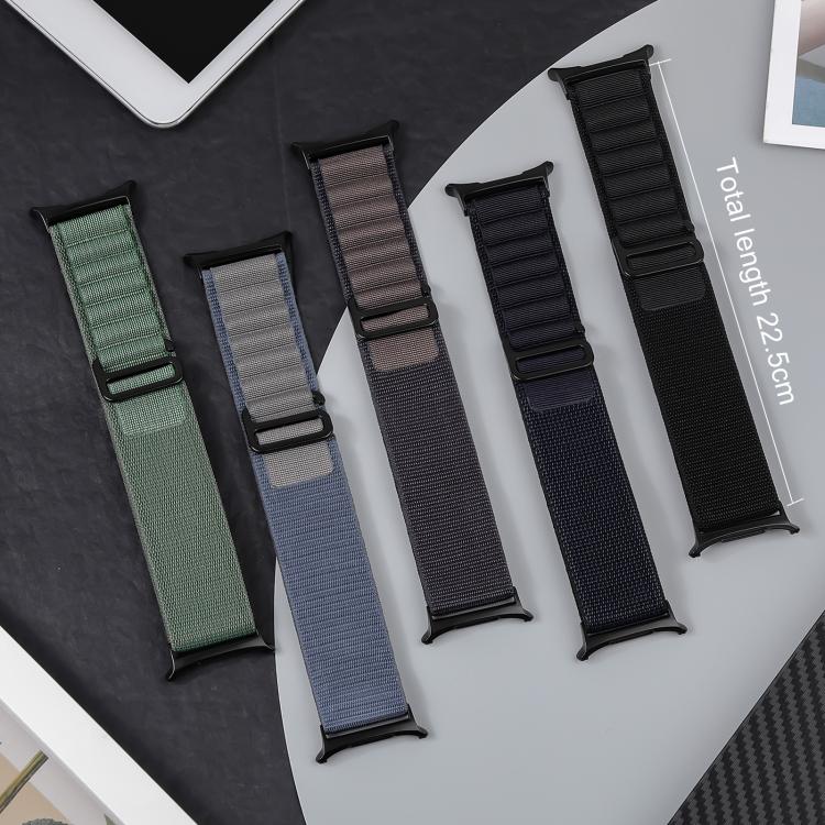 xDfind ブラックバックルループナイロンウォッチバンド、Samsung Galaxy Watch Ultra 47mm / Ultra 2025、Samsung Galaxy Watch8 / 8 Classic用