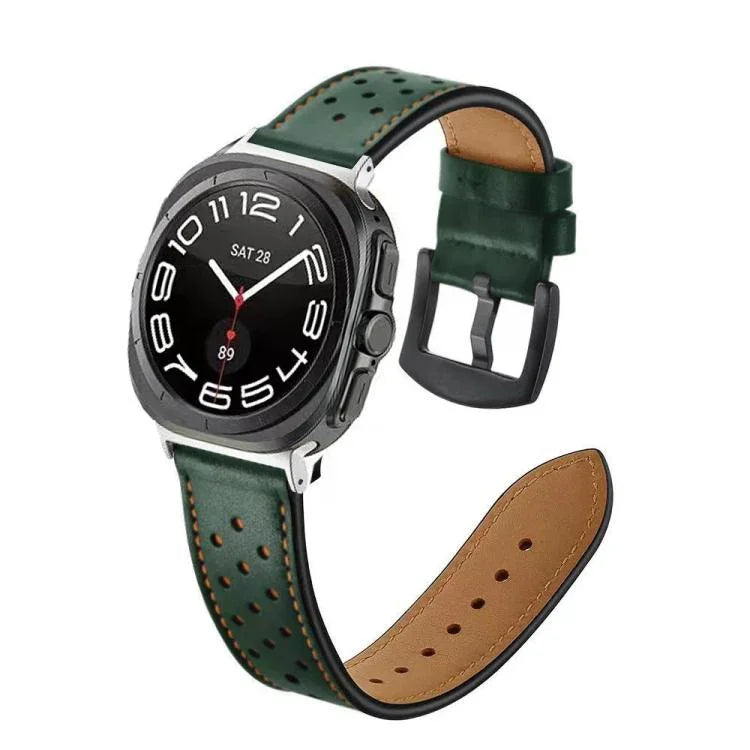 ホールレトロレザーウォッチバンド、Samsung Galaxy Watch Ultra 47mm / Ultra 2025用