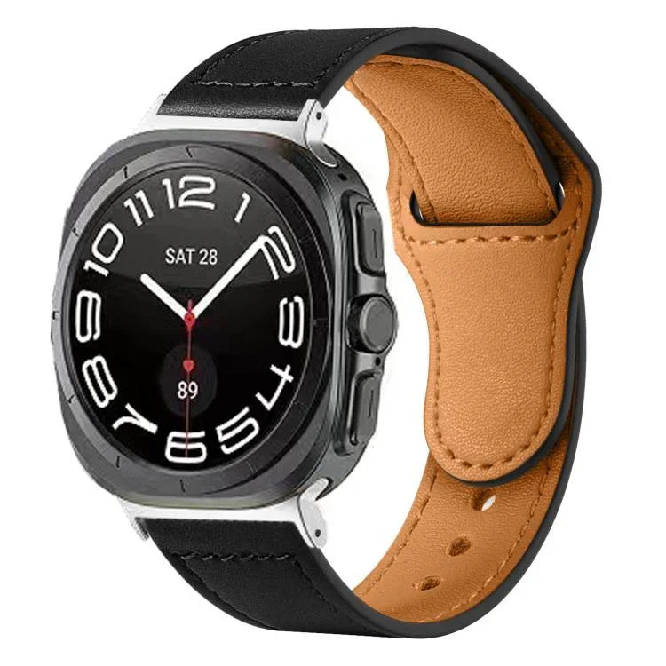リベットリバースバックルレザーウォッチバンド、Samsung Galaxy Watch Ultra 47mm / Ultra 2025用