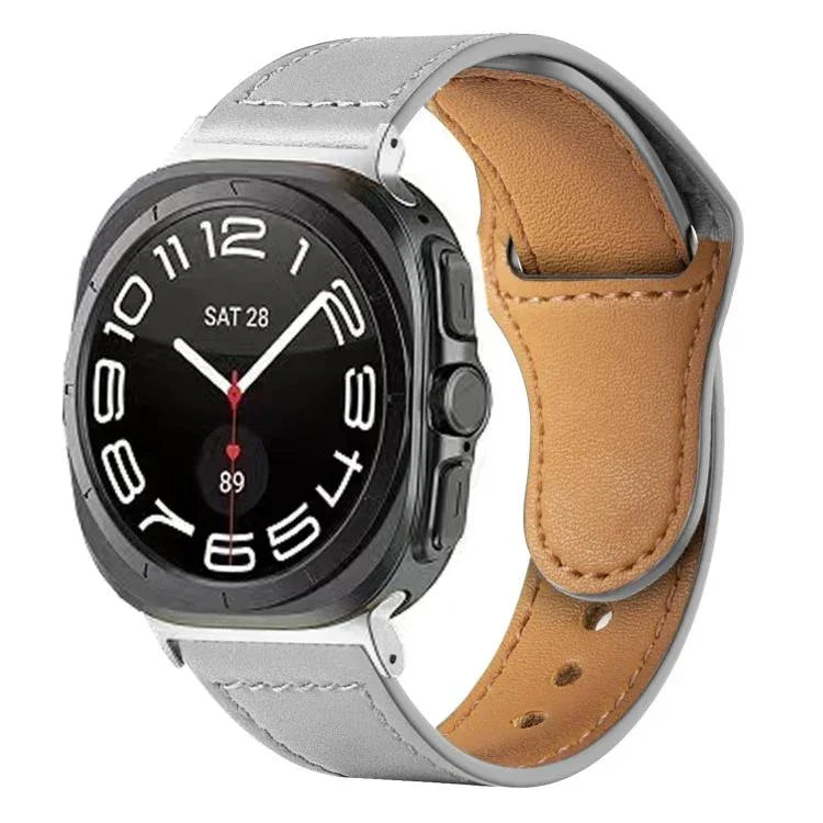 リベットリバースバックルレザーウォッチバンド、Samsung Galaxy Watch Ultra 47mm / Ultra 2025用