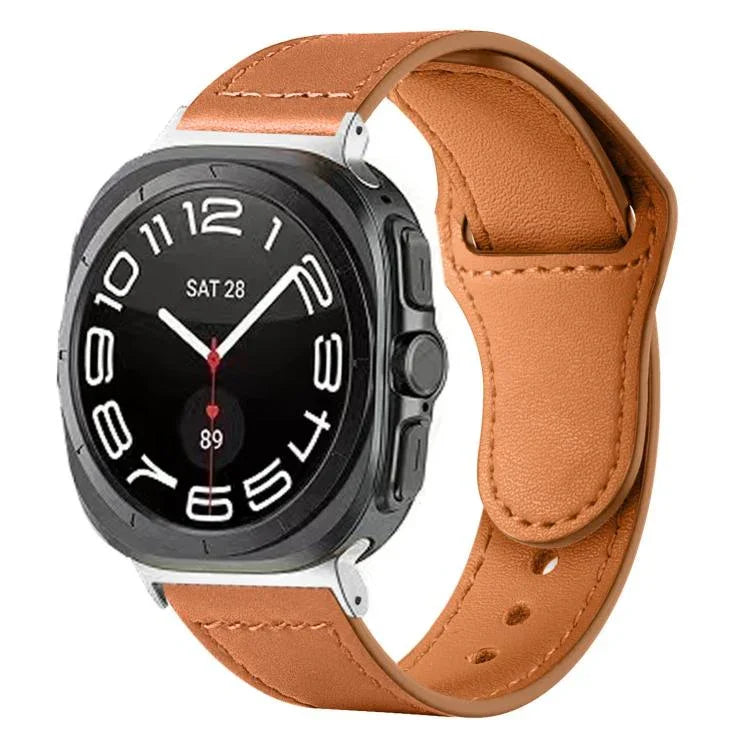 リベットリバースバックルレザーウォッチバンド、Samsung Galaxy Watch Ultra 47mm / Ultra 2025用