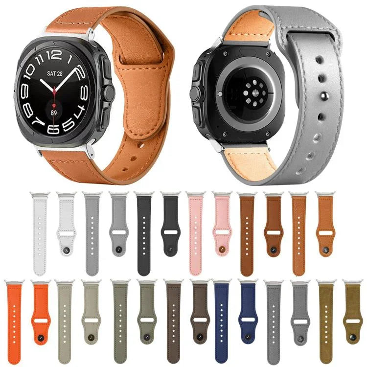 リベットリバースバックルレザーウォッチバンド、Samsung Galaxy Watch Ultra 47mm / Ultra 2025用