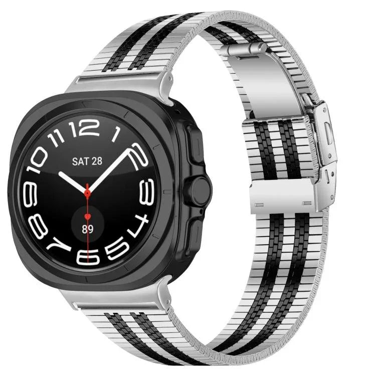タートルバックル五珠ステンレススチールウォッチバンド、Samsung Galaxy Watch Ultra 47mm / Ultra 2025用