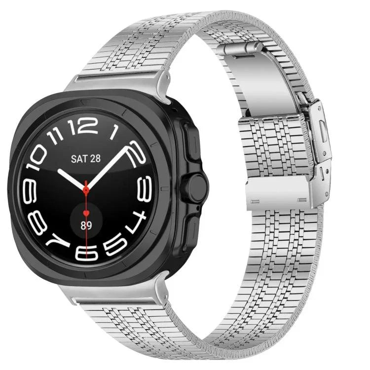 タートルバックル五珠ステンレススチールウォッチバンド、Samsung Galaxy Watch Ultra 47mm / Ultra 2025用