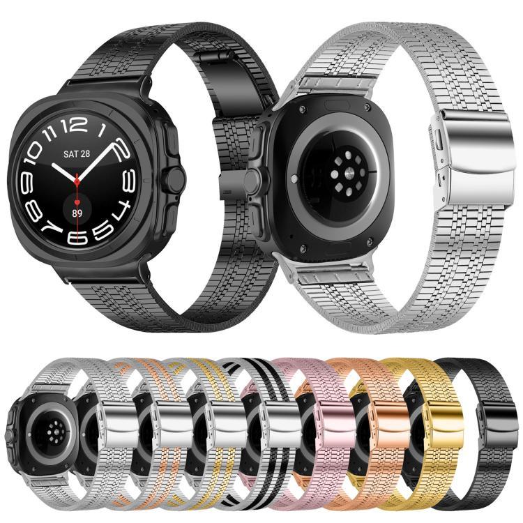 タートルバックル五珠ステンレススチールウォッチバンド、Samsung Galaxy Watch Ultra 47mm / Ultra 2025用