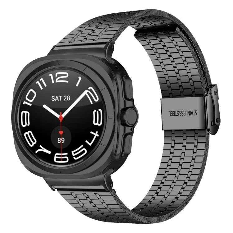 七珠バックルステンレススチールウォッチバンド、Samsung Galaxy Watch Ultra 47mm / Ultra 2025用