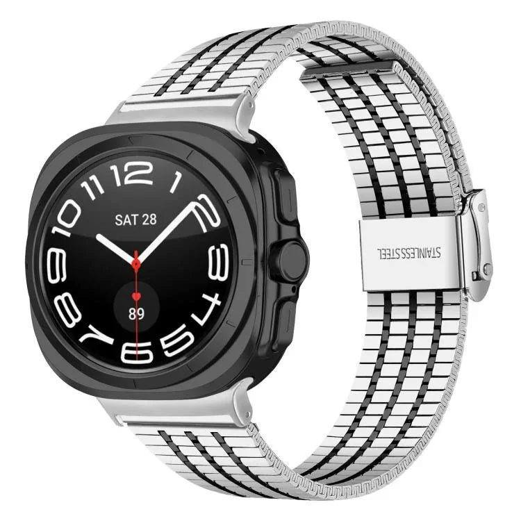 七珠バックルステンレススチールウォッチバンド、Samsung Galaxy Watch Ultra 47mm / Ultra 2025用