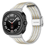 七珠バックルステンレススチールウォッチバンド、Samsung Galaxy Watch Ultra 47mm / Ultra 2025用