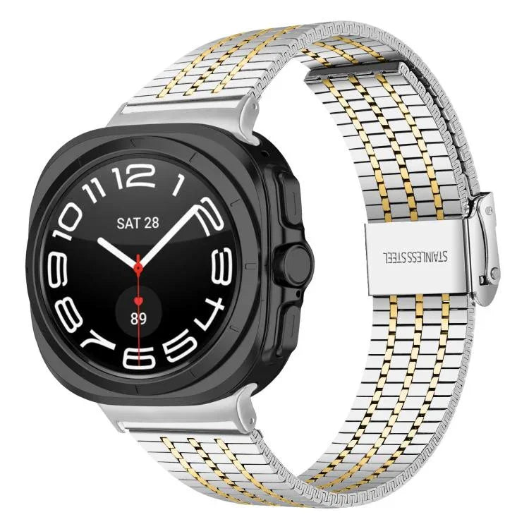 七珠バックルステンレススチールウォッチバンド、Samsung Galaxy Watch Ultra 47mm / Ultra 2025用