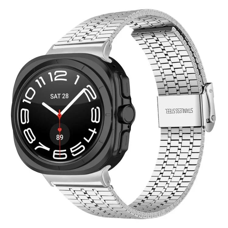 七珠バックルステンレススチールウォッチバンド、Samsung Galaxy Watch Ultra 47mm / Ultra 2025用