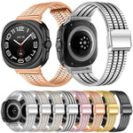 七珠バックルステンレススチールウォッチバンド、Samsung Galaxy Watch Ultra 47mm / Ultra 2025用