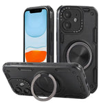 三芯メカ360度回転マグネットホルダーフォンケース、iPhone 12用、iPhone 12 Pro用、iPhone 11用