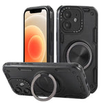 三芯メカ360度回転マグネットホルダーフォンケース、iPhone 12用、iPhone 12 Pro用、iPhone 11用