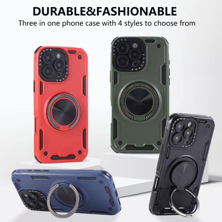 三芯メカ360度回転マグネットホルダーフォンケース、iPhone 12用、iPhone 12 Pro用、iPhone 11用