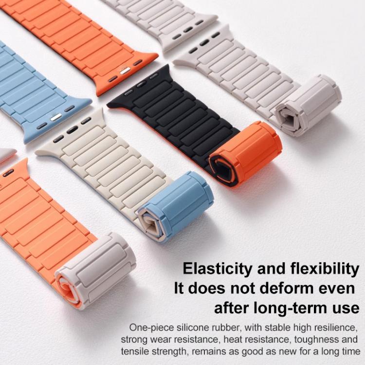 xDfind 磁気三粒シリコンウォッチバンド、Apple Watch 42 / 44 / 45 / 46 / 49mm用、Apple Watch 38 / 40 / 41 / S10 42mm用