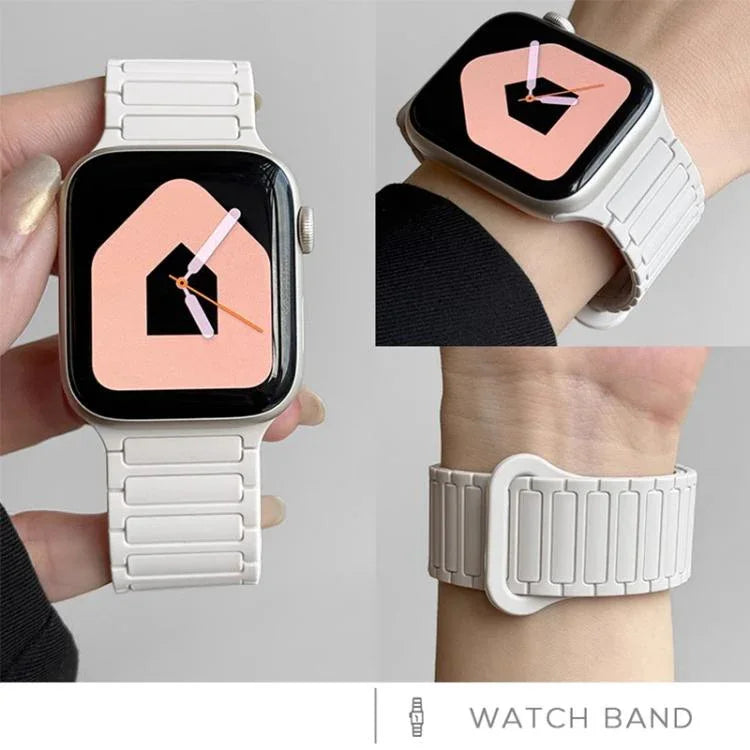 xDfind 磁気三粒シリコンウォッチバンド、Apple Watch 42 / 44 / 45 / 46 / 49mm用、Apple Watch 38 / 40 / 41 / S10 42mm用