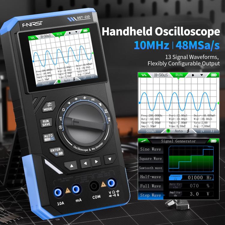 FNIRSI DST210 3イン1 デジタルマルチメーター オシロスコープ、DST210