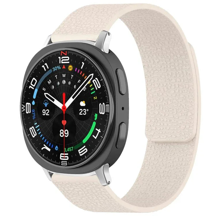 xDfind ライチテクスチャーマグネットシリコンウォッチバンド Samsung Galaxy Watch Ultra/Ultra 2025、Samsung Galaxy Watch8 / 8 Classic、Samsung Galaxy Watch 7 / 6 / 5 / FE、Samsung Galaxy Fit3 SM-R390対応