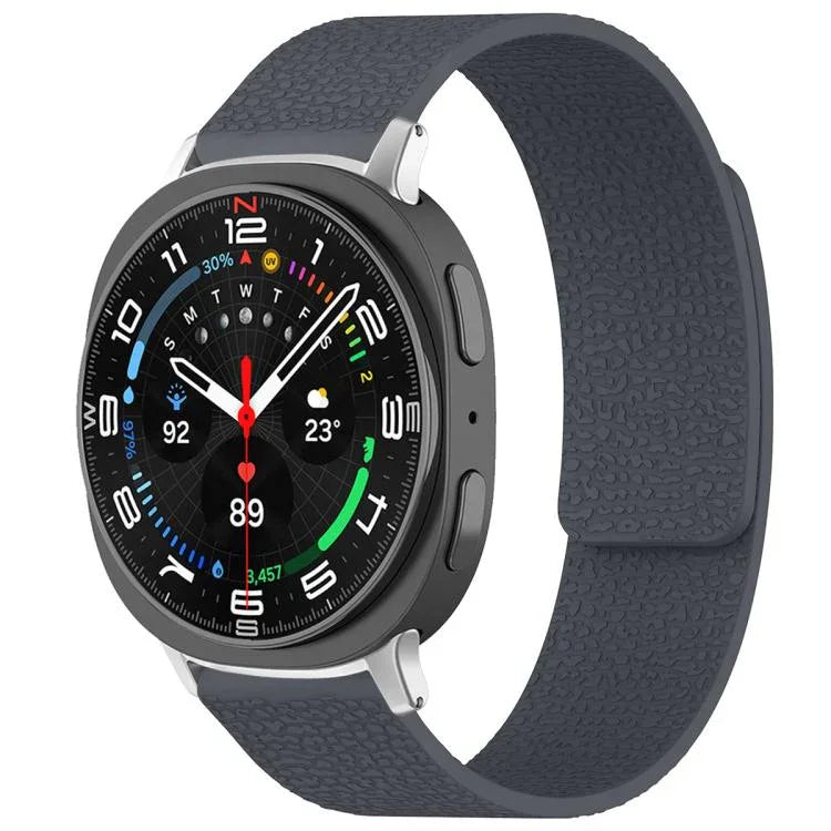xDfind ライチテクスチャーマグネットシリコンウォッチバンド Samsung Galaxy Watch Ultra/Ultra 2025、Samsung Galaxy Watch8 / 8 Classic、Samsung Galaxy Watch 7 / 6 / 5 / FE、Samsung Galaxy Fit3 SM-R390対応