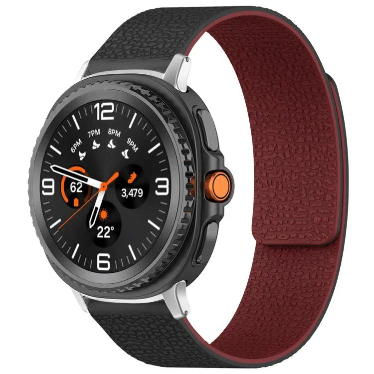 xDfind ライチテクスチャーマグネットシリコンウォッチバンド Samsung Galaxy Watch Ultra/Ultra 2025、Samsung Galaxy Watch8 / 8 Classic、Samsung Galaxy Watch 7 / 6 / 5 / FE、Samsung Galaxy Fit3 SM-R390対応