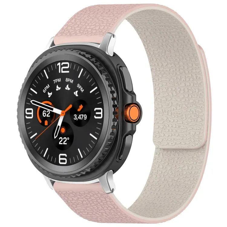 xDfind ライチテクスチャーマグネットシリコンウォッチバンド Samsung Galaxy Watch Ultra/Ultra 2025、Samsung Galaxy Watch8 / 8 Classic、Samsung Galaxy Watch 7 / 6 / 5 / FE、Samsung Galaxy Fit3 SM-R390対応