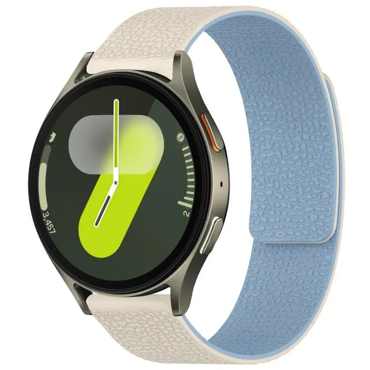 xDfind ライチテクスチャーマグネットシリコンウォッチバンド Samsung Galaxy Watch Ultra/Ultra 2025、Samsung Galaxy Watch8 / 8 Classic、Samsung Galaxy Watch 7 / 6 / 5 / FE、Samsung Galaxy Fit3 SM-R390対応