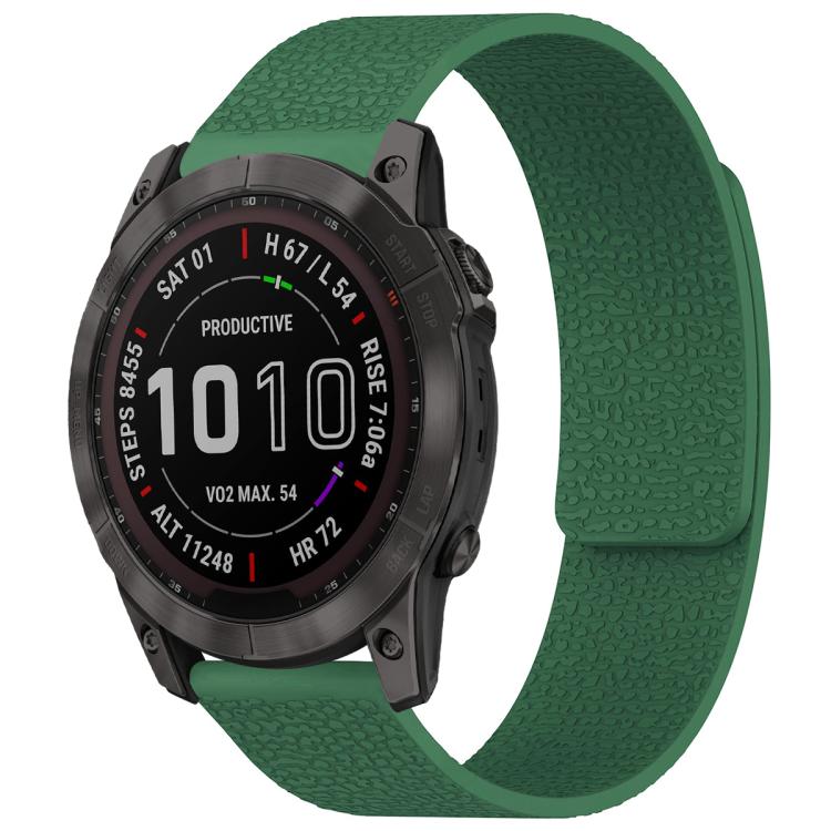 xDfind Litchi Texture Magnetic Silicone Watch Band, For Garmin Fenix 8/7X/6X/5X 26mm, For Garmin Fenix 8/7/6/5 22mm, For Garmin Fenix 8/7S/6S/5S 20mm, For Garmin Forerunner 45 / 45S / Swim 2 18mm