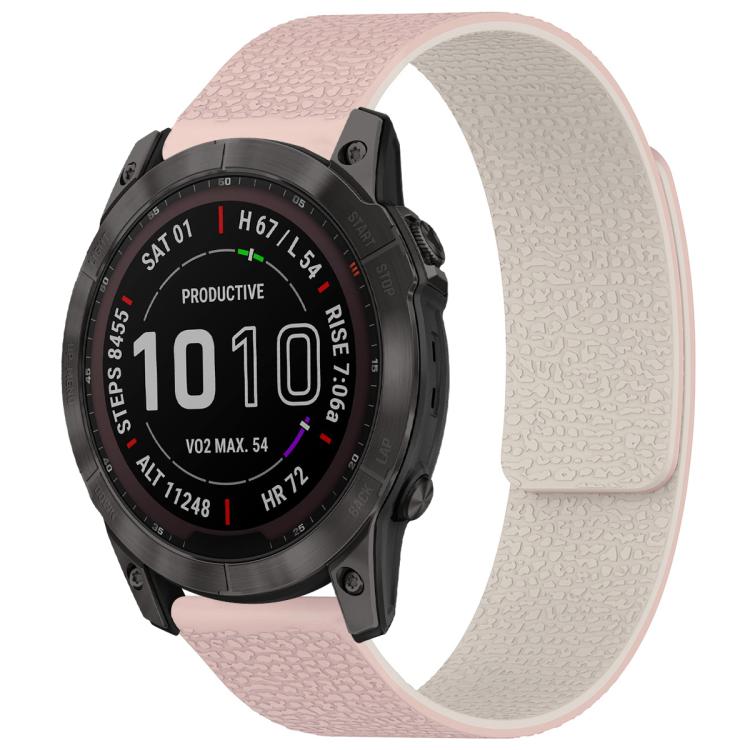 xDfind Litchi Texture Magnetic Silicone Watch Band, For Garmin Fenix 8/7X/6X/5X 26mm, For Garmin Fenix 8/7/6/5 22mm, For Garmin Fenix 8/7S/6S/5S 20mm, For Garmin Forerunner 45 / 45S / Swim 2 18mm