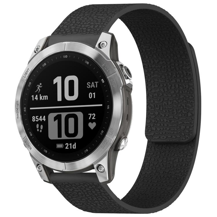 xDfind Litchi Texture Magnetic Silicone Watch Band, For Garmin Fenix 8/7X/6X/5X 26mm, For Garmin Fenix 8/7/6/5 22mm, For Garmin Fenix 8/7S/6S/5S 20mm, For Garmin Forerunner 45 / 45S / Swim 2 18mm
