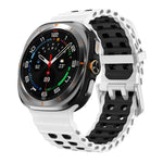 オーシャンツーカラー 二列穴 シルバーバックル シリコンウォッチバンド、Samsung Galaxy Watch Ultra / Ultra 2025用