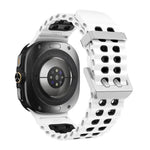 オーシャンツーカラー 二列穴 シルバーバックル シリコンウォッチバンド、Samsung Galaxy Watch Ultra / Ultra 2025用