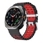 オーシャンツーカラー 二列穴 シルバーバックル シリコンウォッチバンド、Samsung Galaxy Watch Ultra / Ultra 2025用