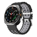 オーシャンツーカラー 二列穴 シルバーバックル シリコンウォッチバンド、Samsung Galaxy Watch Ultra / Ultra 2025用