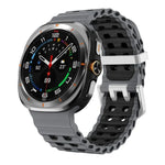 オーシャンツーカラー 二列穴 シルバーバックル シリコンウォッチバンド、Samsung Galaxy Watch Ultra / Ultra 2025用