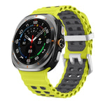 オーシャンツーカラー 二列穴 シルバーバックル シリコンウォッチバンド、Samsung Galaxy Watch Ultra / Ultra 2025用