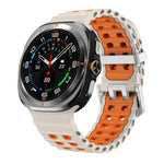オーシャンツーカラー 二列穴 シルバーバックル シリコンウォッチバンド、Samsung Galaxy Watch Ultra / Ultra 2025用