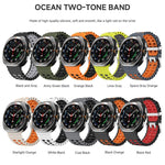 オーシャンツーカラー 二列穴 シルバーバックル シリコンウォッチバンド、Samsung Galaxy Watch Ultra / Ultra 2025用