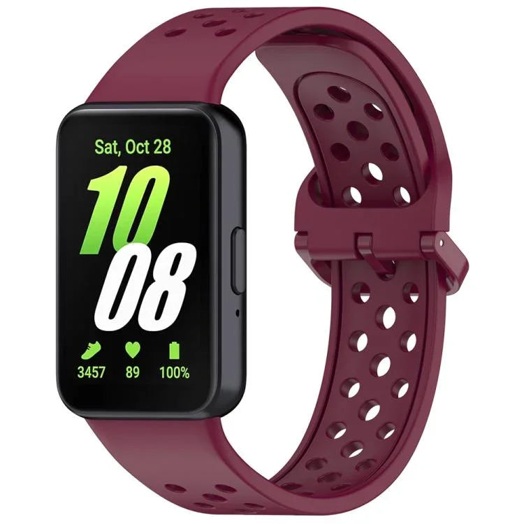 xDfind カラフルバックル 単色 通気性シリコンウォッチバンド、Samsung Galaxy Fit3用