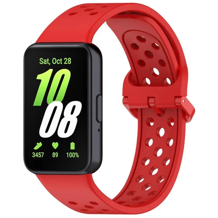 xDfind カラフルバックル 単色 通気性シリコンウォッチバンド、Samsung Galaxy Fit3用