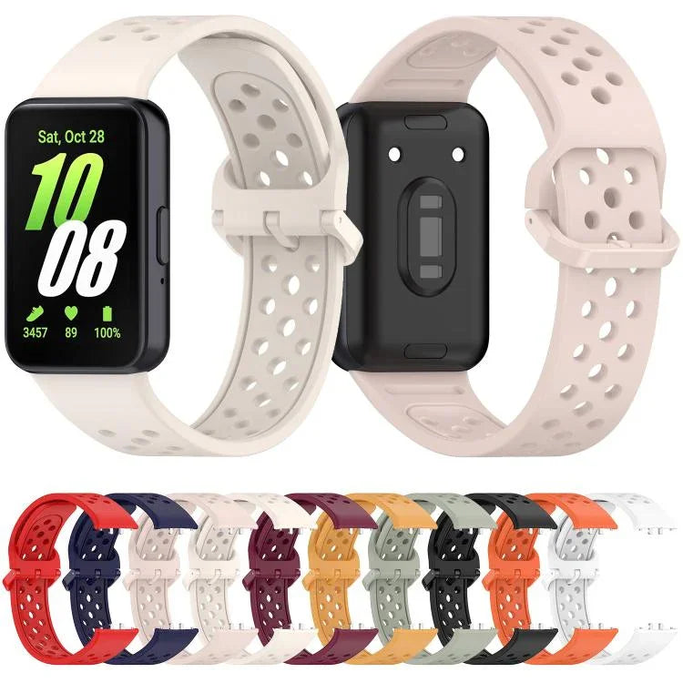 xDfind カラフルバックル 単色 通気性シリコンウォッチバンド、Samsung Galaxy Fit3用