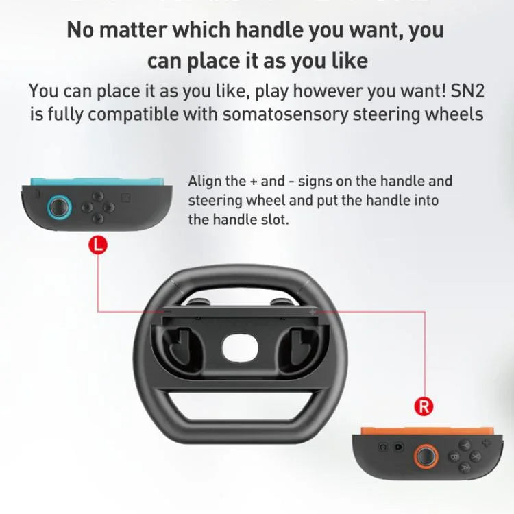 Nintendo Switch 2用 Joy-Con 1ペア iPlay HBS-2813 コントローラー レーシングシンプルステアリングホイール