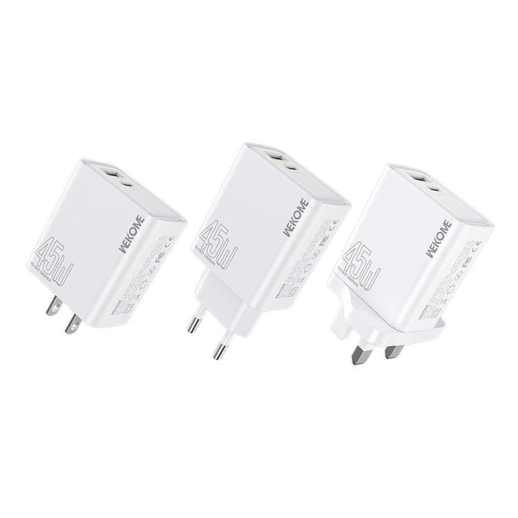 WK WP-U64 45W Kinkongフラッシュチャージ USB+Type-Cポート急速充電器、EUプラグ、UKプラグ、USプラグ