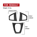 3pcs/Set Carbon Fiber Car Steering Wheel Buttons Decorative Sticker for Renault Fluence 2009-2017 / Megane 2008-2016, Left and Right Driver, Steering Wheel Buttons