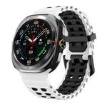 xDfind ブラックバックル オーシャンツーカラー 二列穴 シリコンウォッチバンド、Samsung Galaxy Watch Ultra 47mm / Ultra 2025用、Samsung Galaxy Watch8 / 8 Classic用
