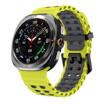 xDfind ブラックバックル オーシャンツーカラー 二列穴 シリコンウォッチバンド、Samsung Galaxy Watch Ultra 47mm / Ultra 2025用、Samsung Galaxy Watch8 / 8 Classic用