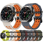 xDfind ブラックバックル オーシャンツーカラー 二列穴 シリコンウォッチバンド、Samsung Galaxy Watch Ultra 47mm / Ultra 2025用、Samsung Galaxy Watch8 / 8 Classic用