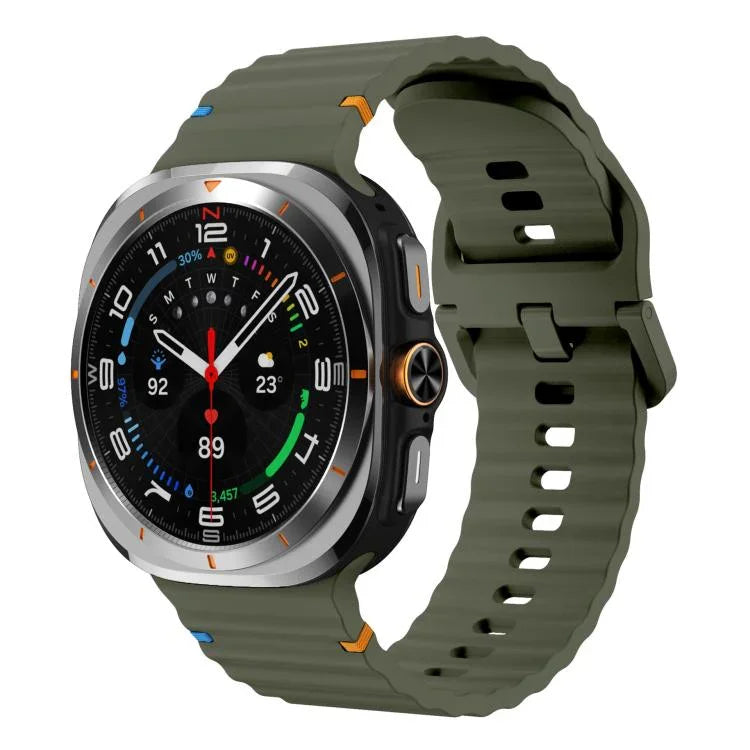 xDfind ウェーブステッチ シリコンウォッチバンド、Samsung Galaxy Watch Ultra 47mm / Ultra 2025用