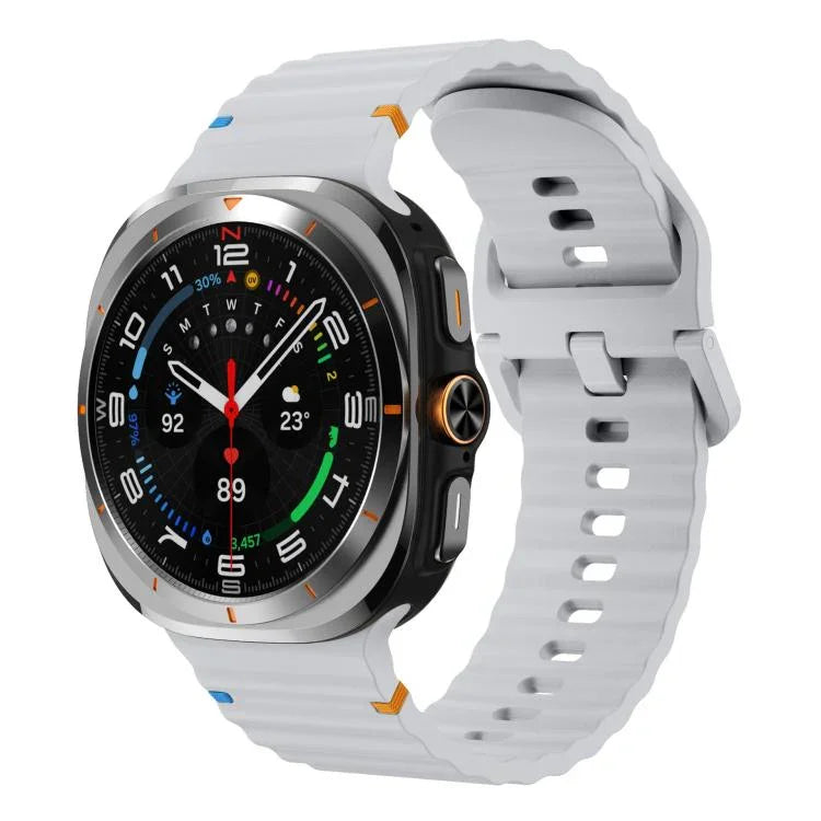 xDfind ウェーブステッチ シリコンウォッチバンド、Samsung Galaxy Watch Ultra 47mm / Ultra 2025用