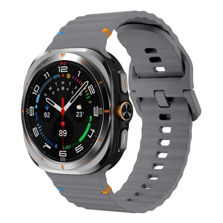 xDfind ウェーブステッチ シリコンウォッチバンド、Samsung Galaxy Watch Ultra 47mm / Ultra 2025用
